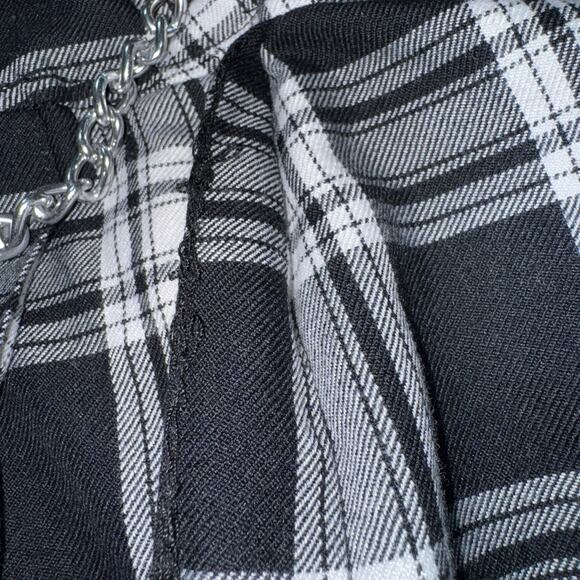 Vintage Tripp NYC Skirt Large White Black Plaid Mini Tutu Goth Emo Punk Alt Y2K - Picture 6 of 7